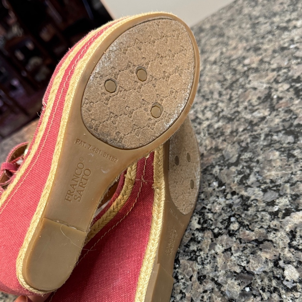 Franco Sarto red espadrilles Wedge Sandals 10 - Picture 9 of 15